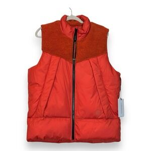 New Mens UGG Zoltan Sherpa Puffer Vest Size M Color Orange (Mars)  1132252